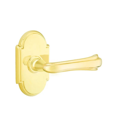 Emtek Wembley Lever with #8 Rosette in Polished Brass