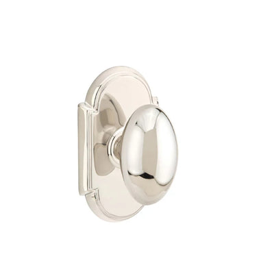 Emtek Egg Knob with #8 Rosette in Polished Nickel