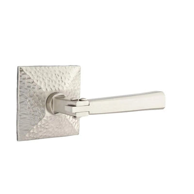 Emtek Arts & Crafts Lever with Hammered Rosette in Satin Nickel