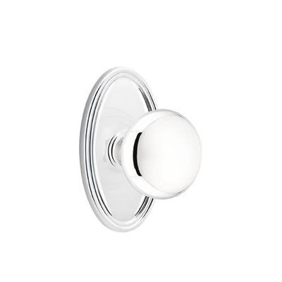 Emtek Providence Knob with Oval Rosette in Polished Chrome