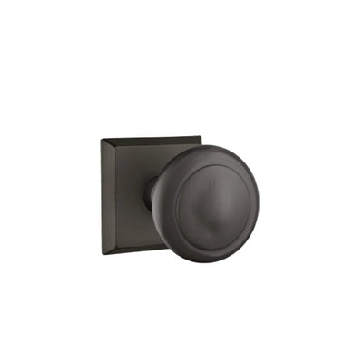 Emtek Butte Knob with #6 Rosette in Flat Black Bronze