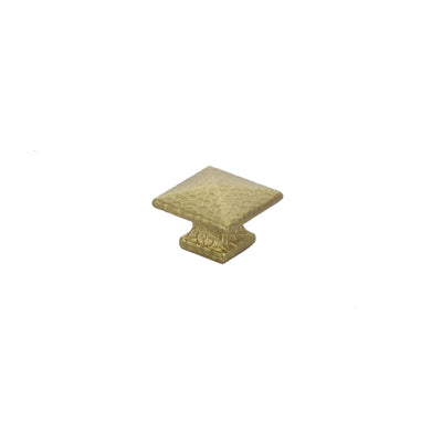 Emtek Arts & Crafts Dimpled 1" Square Knob in Satin Brass
