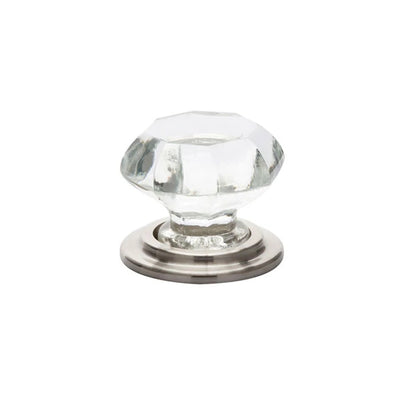 Emtek Old Town Crystal 1-3/4" Wardrobe Knob in Satin Nickel
