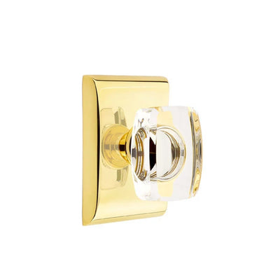 Emtek Windsor Knob with Neos Rosette in Unlacquered Brass