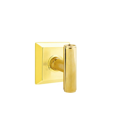 Emtek Ace Knob with Quincy Rosette in Unlacquered Brass