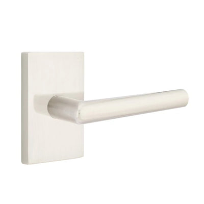 Emtek Stuttgart Lever with Modern Rectangular Rosette in Satin Nickel