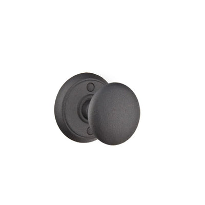 Emtek Jamestown Knob with #2 Rosette in Flat Black Steel