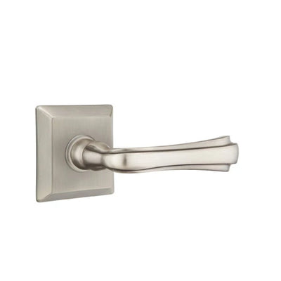 Emtek Wembley Lever with Quincy Rosette in Pewter