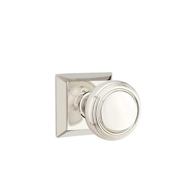 Emtek Norwich Knob with Quincy Rosette in Polished Nickel