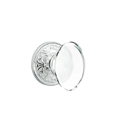 Emtek Hampton Knob with Lancaster Rosette in Polished Chrome
