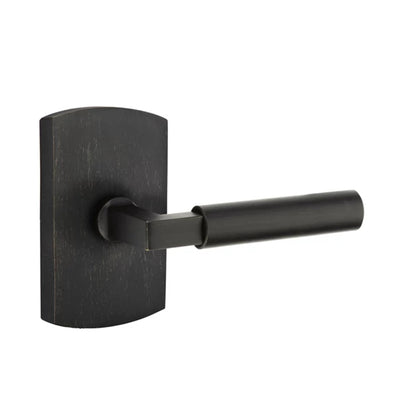 Emtek Bryce Lever with #4 Rosette in Medium Bronze