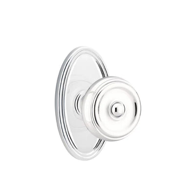 Emtek Waverly Knob with Oval Rosette in Polished Chrome