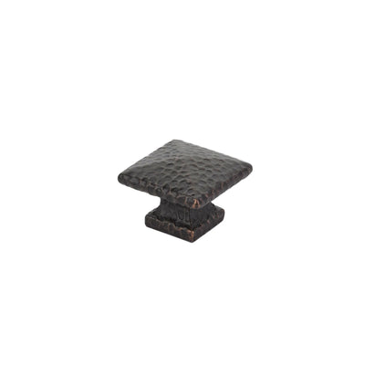Emtek Arts & Crafts Dimpled 1-1/4" Square Knob in Oil Rubbed Bronze