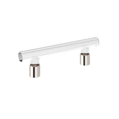 Emtek Modern Glass 4" C-C Pull in Polished Nickel