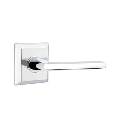 Emtek Helios Lever with Quincy Rosette in Polished Chrome