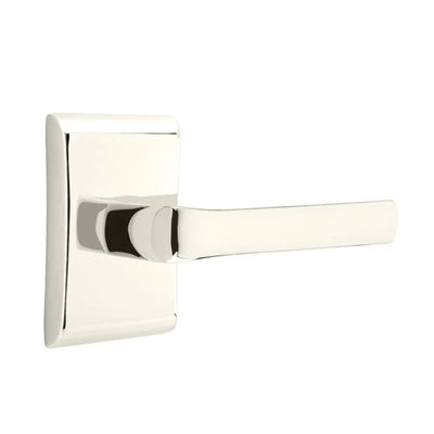 Emtek Spencer Lever with Neos Rosette in Polished Nickel