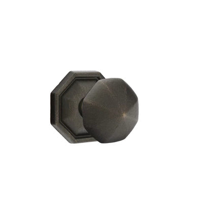 Emtek Bronze Octagon Knob with #15 Rosette in Medium Bronze