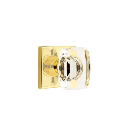 Emtek Windsor Knob with Square Rosette in Unlacquered Brass