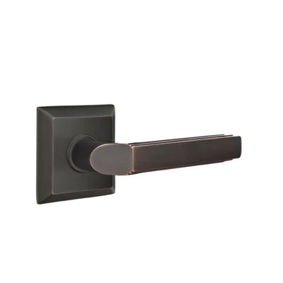 Emtek Milano Lever with Quincy Rosette in Oil Rubbed Bronze