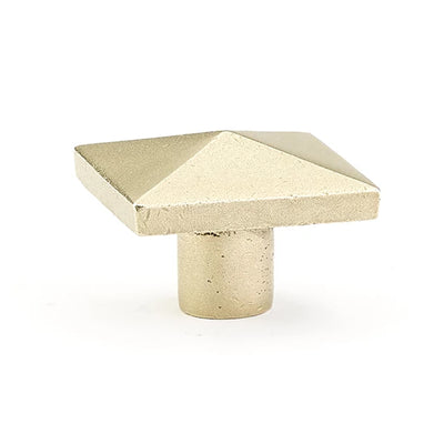 Emtek Sandcast Bronze Square 1-1/4" Knob (shown in Tumbled White Bronze)