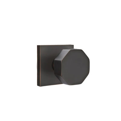 Emtek Octagon Knob with Square Rosette in Oil Rubbed Bronze