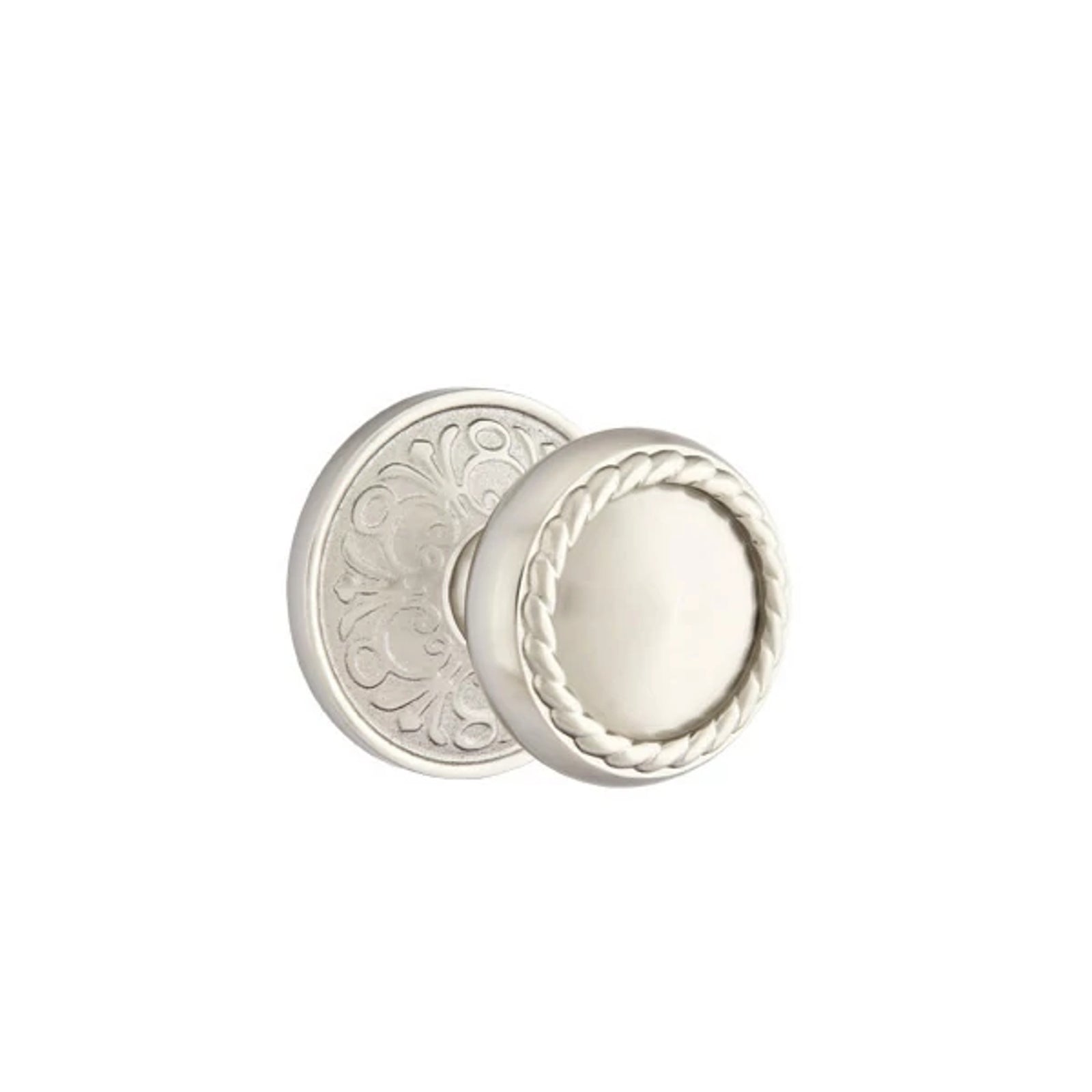 Emtek Rope Knob with Lancaster Rosette in Satin Nickel