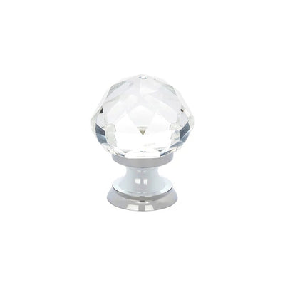 Emtek Diamond Crystal 1" Knob in Polished Chrome