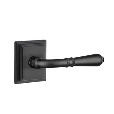 Emtek Turino Lever with Wilshire Rosette in Flat Black
