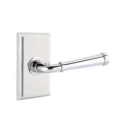 Emtek Merrimack Lever with Rectangular Rosette in Polished Chrome