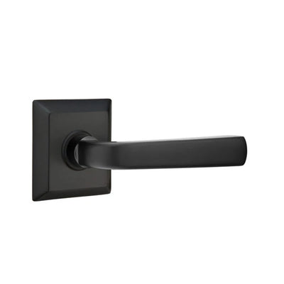 Emtek Sion Lever with Quincy Rosette in Flat Black