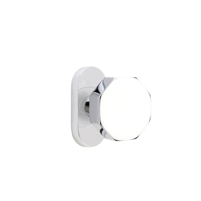 Emtek Octagon Knob with Oval Stretto 1-1/2" x 3" in Polished Chrome