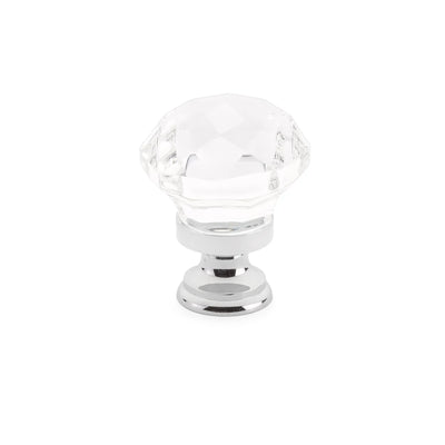 Emtek Diamond Crystal 1-1/4" Knob in Polished Chrome