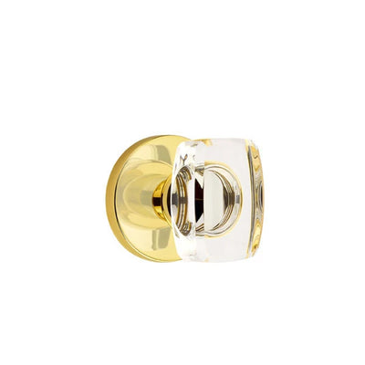 Emtek Windsor Knob with Disk Rosette in Unlacquered Brass