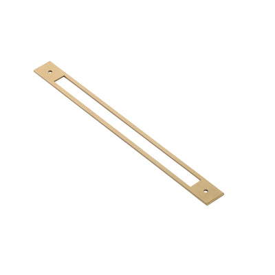 Emtek Modern Back Plate in Satin Brass (Back Plate for 10" Pull shown)