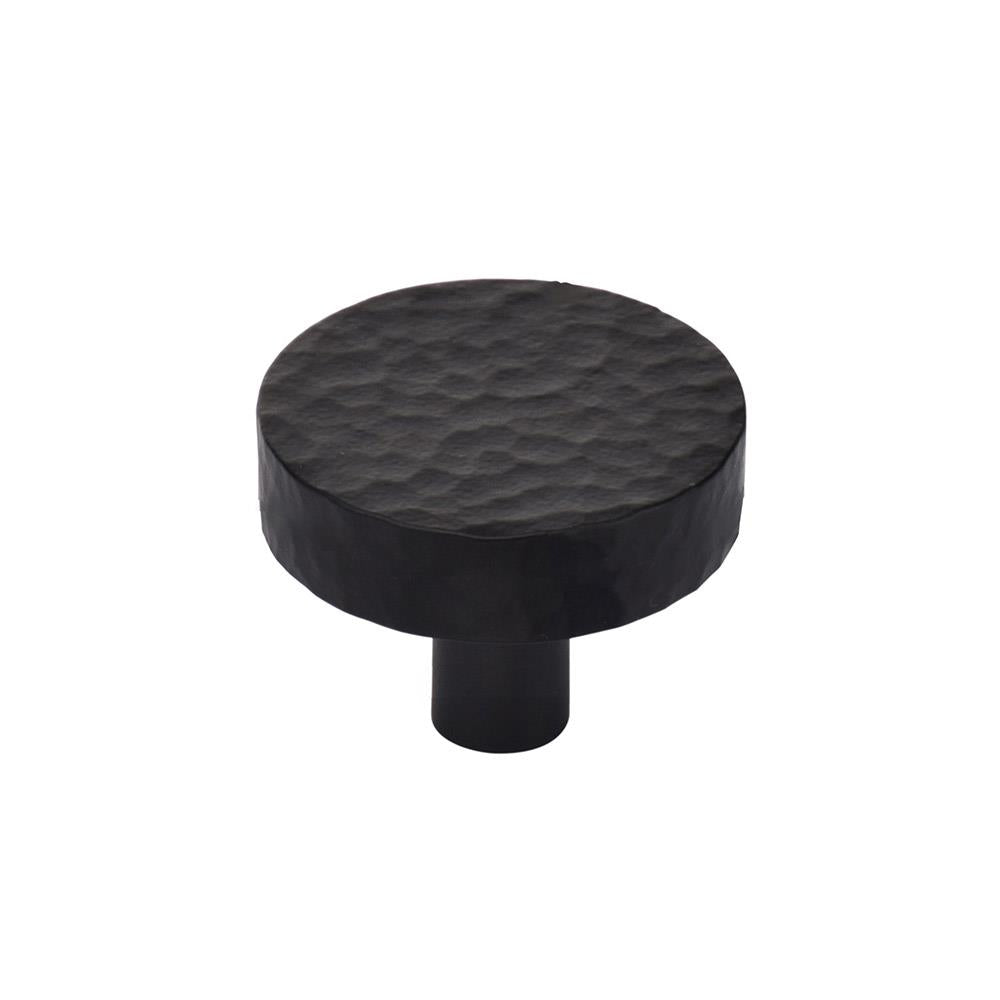 Ashley Norton MK3880 Hammered Disc Knob in Flat Black