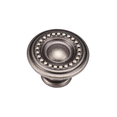 Ashley Norton MB4404 Beaded Round Knob in Distressed Pewter