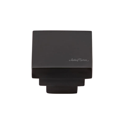 Ashley Norton MT3672 Square Stepped Knob in Flat Black