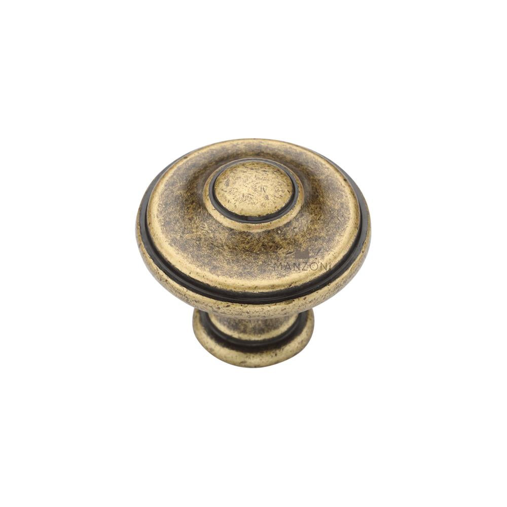 Ashley Norton MB4408 Domed Round Knob in Distressed Brass