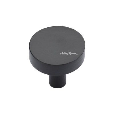 Ashley Norton 3884 Round Disc Knob in Matte Black