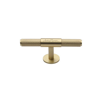 Ashley Norton MT4463 Knurled T-Pull Cabinet Knob in Satin Brass