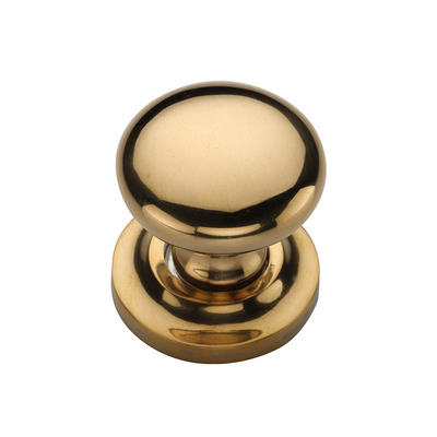 Ashley Norton MT0113 Round Knob on Rose in Unlacquered Brass