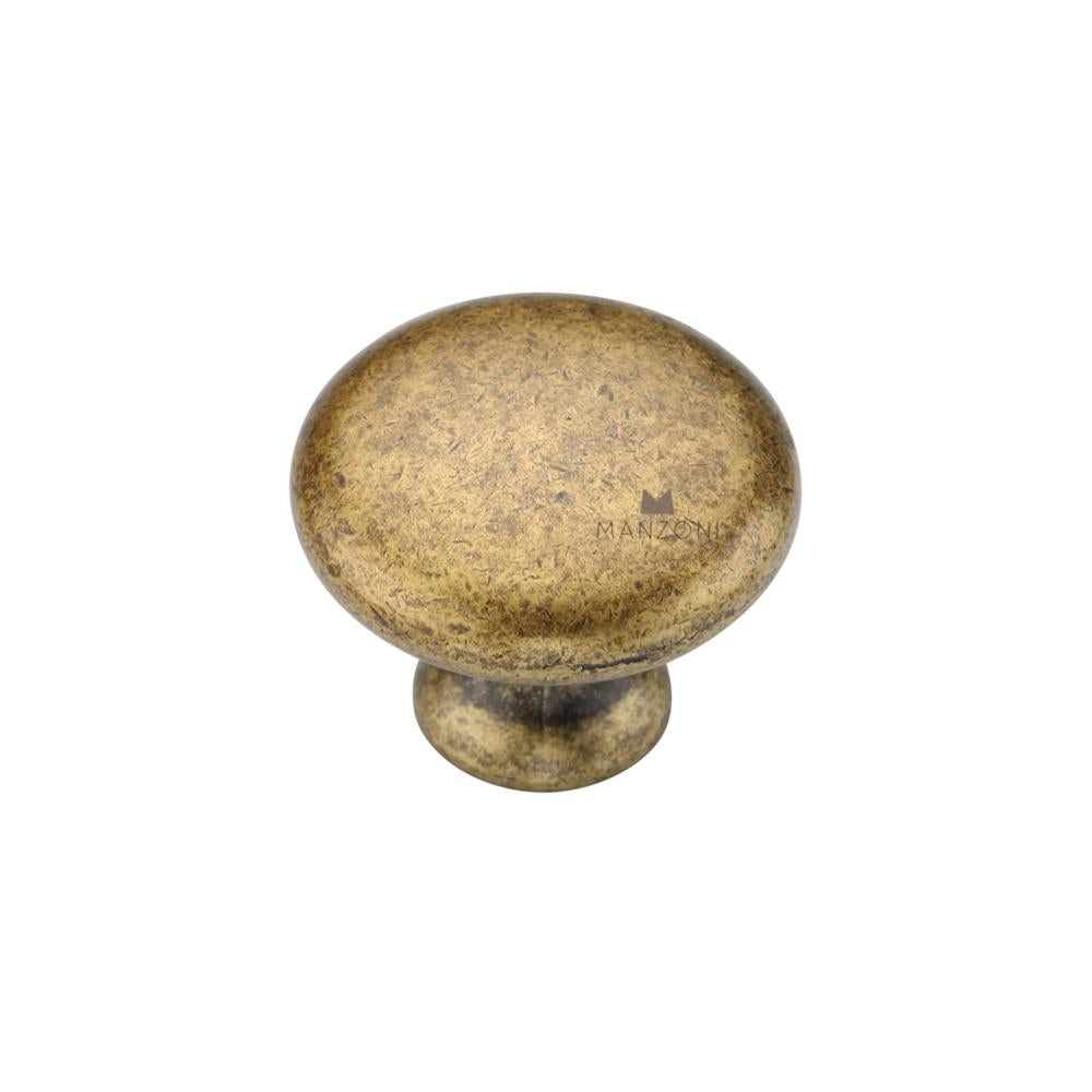 Ashley Norton MB4226 Classic Round Knob in Distressed Brass