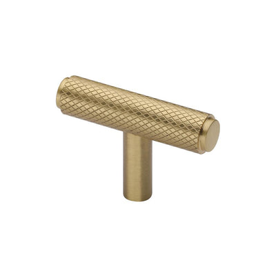 Ashley Norton MT4415 Knurled T-Bar Cabinet Knob in Satin Brass