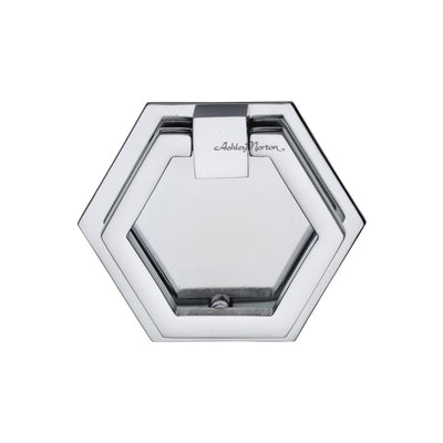 Ashley Norton MT6347 Hex Backplate Drop Pull in Polished Chrome