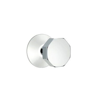 Emtek Octagon Knob with Modern Rosette in Polished Chrome