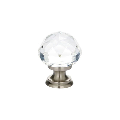 Emtek Diamond Crystal 1-3/4" Wardrobe Knob in Satin Nickel