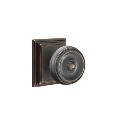 Emtek Waverly Knob with Wilshire Rosette in Oil Rubbed Bronze