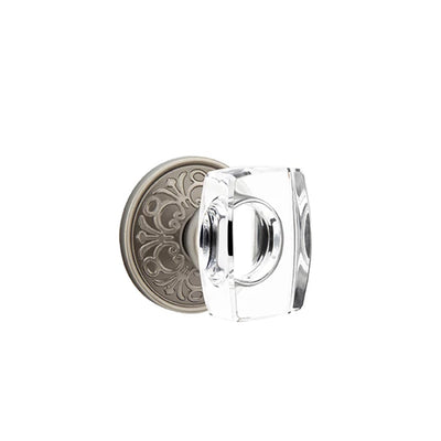 Emtek Windsor Knob with Lancaster Rosette in Pewter