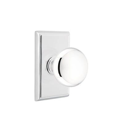 Emtek Providence Knob with Rectangular Rosette in Polished Chrome