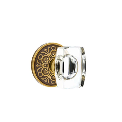 Emtek Windsor Knob with Lancaster Rosette in French Antique